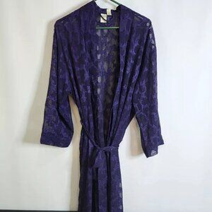 VINTAGE Small Victoria's Secret Gold Label Royal Purple Robe